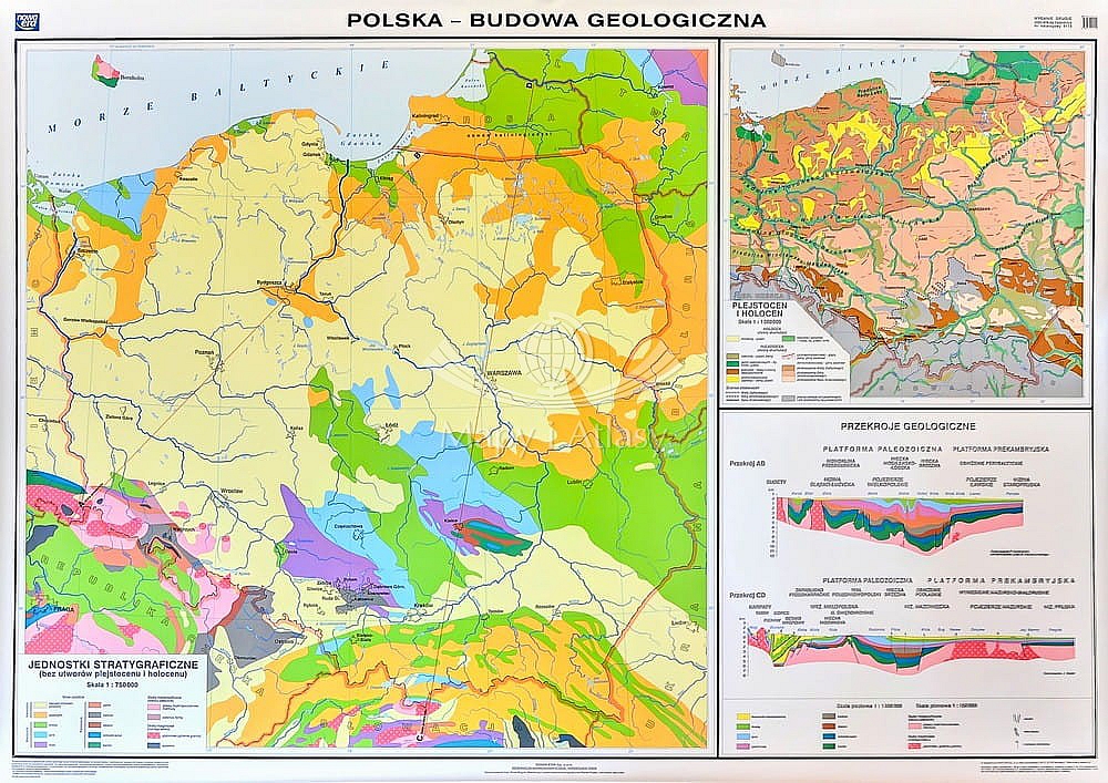 Mapa tematyczna Polski. Budowa geologiczna - Meritum